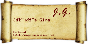 Jónás Gina névjegykártya